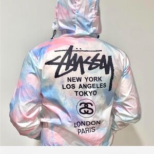 STUSSY Cotton Candy Clouds Tie Dye Windbreaker Medium